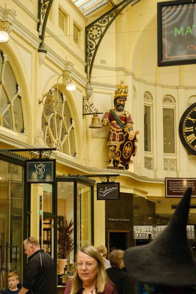 Gog overlooking the Royal Arcade.